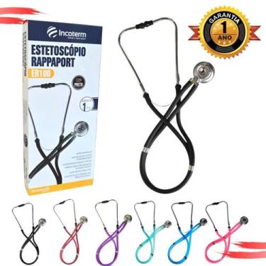 Imagem de Estetoscópio Rappaport Duplo Adulto Pediátrico Incoterm, Preto