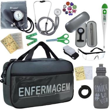 Imagem de Kit Enfermagem Top Cores Premium Completo Estagio Estetoscopio Aparelh