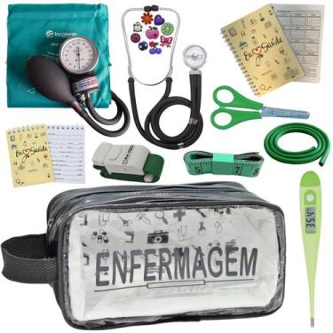 Imagem de Kit Enfermagem Profissional Glicose Estagio Saude Completo - PREMIUM, 