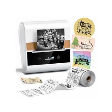 Imagem de Phomemo Impressora de etiquetas -M260 Máquina de fazer etiquetas de endereço com fitas, impressora térmica Bluetooth para material escolar, etiqueta de nome, código de barras, logotipo, fácil de usar