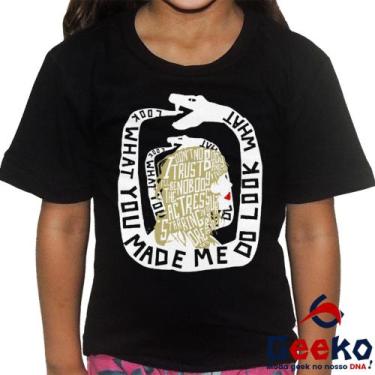 Imagem de Camiseta Infantil Taylor Swift 100% Algodão Look What You Made Me Do P