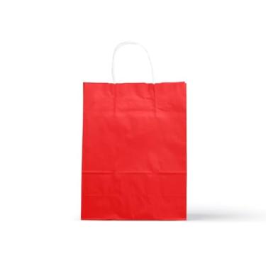 Imagem de Sacola de Papel Kraft Colorido P 18x22x9cm 100und(Vermelho)