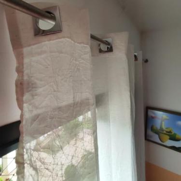 Imagem de Cortina De Linho Cambraia Voil Gaze Sala Quarto Escritório 2,80x1,80m e 2,80x2,4m Ilhós Cromado (Palha, 2,80 x 1,80m)