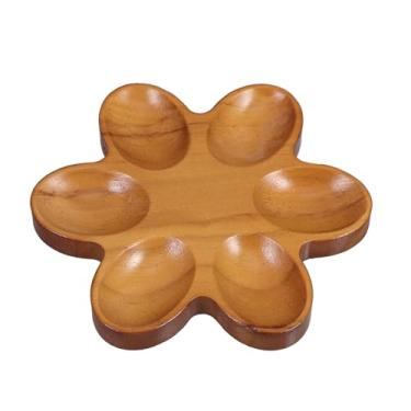 Imagem de Garneck Suporte de madeira para ovos, bandeja para servir ovos com bancada de 6 grades para exibição de geladeira de Páscoa, marrom