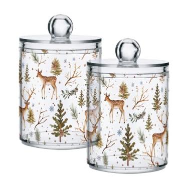 Imagem de xigua Pacote com 4 suportes para bolas de algodão, cotonete – Recipiente transparente versátil de 396 g para armazenamento de boticário para banheiro e organização de armazenamento de maquiagem