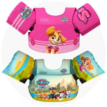 Imagem de Kit Bóias Colete Infantil Salva Vidas Piscina Praia Patrulha Canina - 