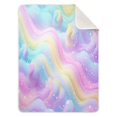Imagem de Blueangle Cobertores de sorvete arco-íris redemoinho de bebê para cochilo de carrinho de bebê, 76 x 101 cm, cobertores aconchegantes e macios unissex para meninos, meninas, crianças, bebês (191)