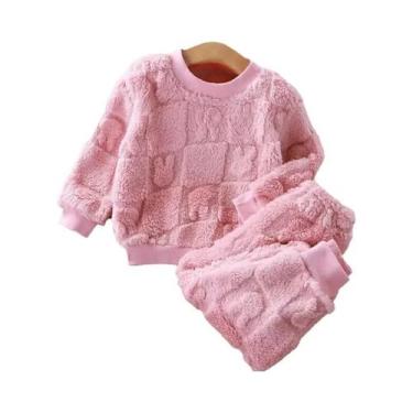 Imagem de Conjunto De Pijamas De Flanela Para Meninos E Meninas, Roupa De Casa Q