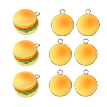 Imagem de UR URLIFEHALL 20 pingentes feitos à mão, imitação de resina, comida, mini hambúrguer, pingentes 3D para fazer joias, colar, brinco, artesanato DIY