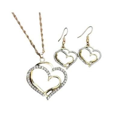 Imagem de Conjunto De Joias Femininas De Moda, Colar, Brincos E Pulseira, Presen