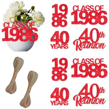 Imagem de Balterever Class of 1986 Reunion Decorações – Cartões vermelhos de agradecimento da reunião da 40ª classe para homens e mulheres | 1986 Class Reunion Gift Cards Celebration Keepsakes | Decoração de