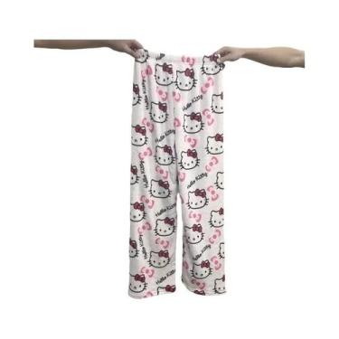 Imagem de Calças De Pijama Femininas Y2K Hello Kitty Sanrio Desenho Animado Anim
