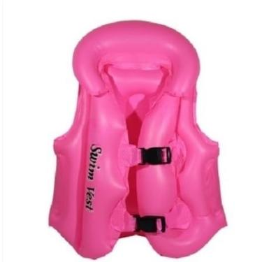 Imagem de Colete Flutuante Infantil para Crianças Mais de 2 Anos - Seguro para Piscina e Praia, Auxiliar de Natação Juvenil, Proteção e Diversão Aquática (Rosa,M - 20 a 35 KG (4-6 anos))