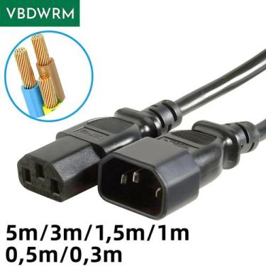 Imagem de Cabo De Alimentação IEC C13 Para C14 3M 1.5M 1M 0.3M 18AWG Cabo De Ext