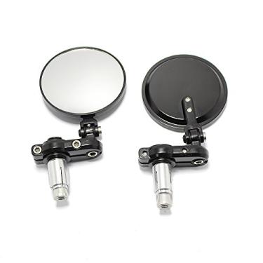 Imagem de Espelhos laterais pretos dobráveis de 7,6 cm redondos de 7/20.3 cm para Harley Davidson Kawasaki Suzuki Yamaha Cruiser Dirt Bike Scooter ATV