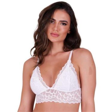 Imagem de Sutiã sem Bojo de Renda Cropped Isis - NAKA MODAS, Branco, GG