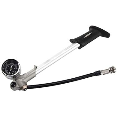 Imagem de Feiyx Bomba de bicicleta portátil, bomba de ar de bicicleta de piso de liga de alumínio, mini bomba de pneu de bicicleta compacta, acessórios de ciclismo de medidor de alta pressão, para estrada