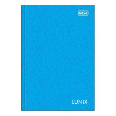 Imagem de Caderno Brochura Pequeno Capa Dura 1/4 Lunix Tilibra 80 Folhas Premium Alta Qualidade Azul