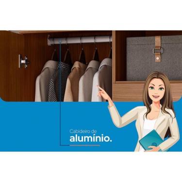 Imagem de Guarda Roupa +1cômoda Qc349 Jatobá/grafite - Santos Andirá