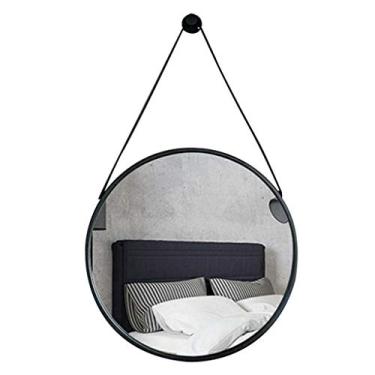 Imagem de U5GAAALPPQ9 Espelho de maquiagem para pendurar na parede espelho de parede 39,9-69,8 cm espelho de barbear espelho cosmético para vestir quarto e espelho de ferro de parede - preto