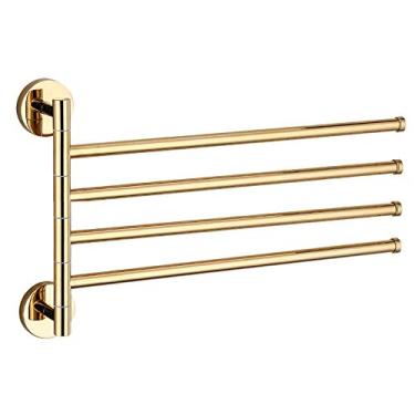Imagem de LUCEAE Toalheiro de latão para banheiro, toalheiro de parede, toalheiro giratório multifuncional, adequado para chuveiro, hotel, cozinha/braço giratório 4