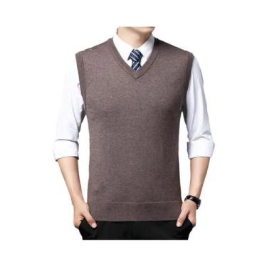 Imagem de Suéter casual masculino colete quente e confortável outono inverno mod