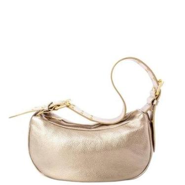 Imagem de Bolsa Shoulder Leopoldine Dourada em Couro Legítimo com Alça em Fivela-Feminino