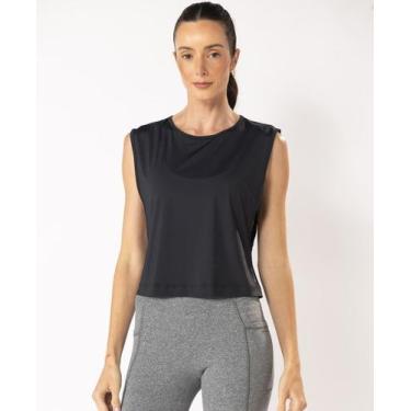 Imagem de Regata Cropped UV - Apneia, Preto, P