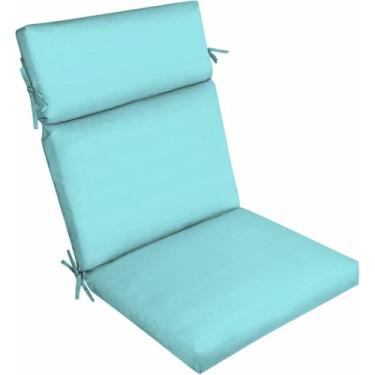 Imagem de Almofada dobrável para banco comprido, ideal para móveis de exterior, cadeira de balanço, sofá ou poltrona com amarras, perfeita para cadeiras de encosto alto.