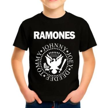 Imagem de Camiseta Camisa Infantil Juvenil Banda de Rock Ramoness MD6, Preto, 12