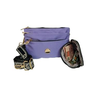 Imagem de Bolsa transversal feminina com vários bolsos externos - Miss Dong, Pur