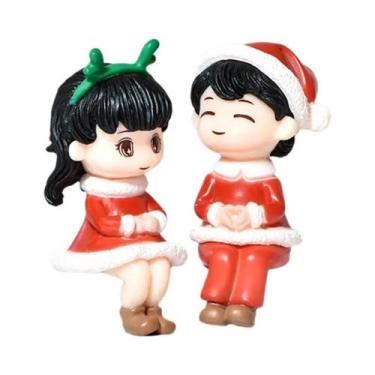 Imagem de Estátuas De Casal De Natal Em Miniatura, Figuras De Desenho Animado, D