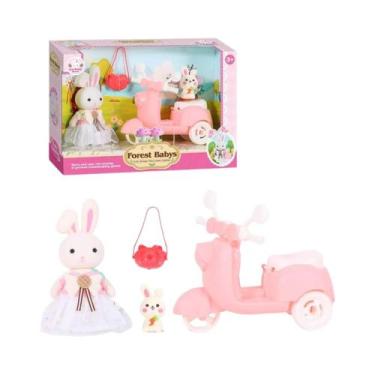 Imagem de Conjunto De Brinquedos Em Miniatura Da Família De Coelhos Da Páscoa Pa