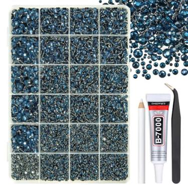 Imagem de qiipii Tinta Cristal Azul Resina Strass w B7000 Joias Cola para Artesanato Impressionante 2 mm 3 mm 4 mm 5 mm 6 mm Pedras Flatback Diamantes Cristais Gemas para Unhas, Rosto Olhos, Maquiagem, Copos