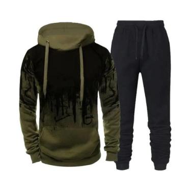 Imagem de Conjunto De Moletom Camuflado Masculino Outono Inverno Com Capuz E Cal