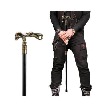 Imagem de Bengala Steampunk De Cobre Com Crânio 93cm  Bengala Decorativa Gótica 