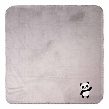 Imagem de Manta Microfibra Bordada para Bebê 85 cm x 1,00 m Bublim, Panda Cinza
