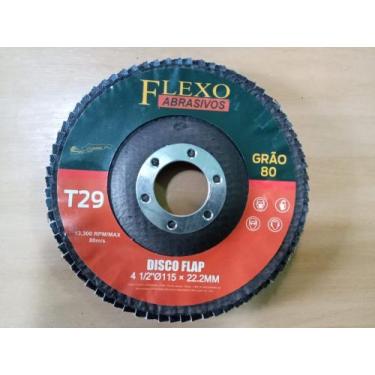 Imagem de DISCO FLAP DE 4 1/2 115mm GRÃO 80 T29 10/UNID. - FLEXO