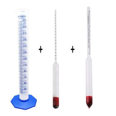 Imagem de Kit Densímetro Álcool Cachaça + Proveta 250 ml + Sacarímetro Brix - In