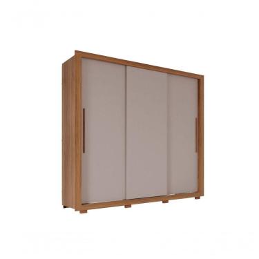 Imagem de Guarda Roupa Casal Panamá 3 Portas 4 Gavetas Salleto Cinamomo/off White