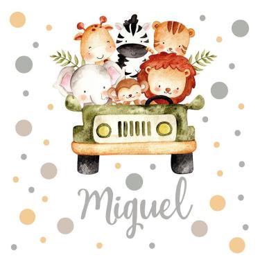 Imagem de Adesivo De Parede Safari Criança Bebê Bolinhas Personalizado