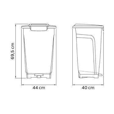 Imagem de Lixeira Tramontina T-force Coleta Seletiva Vidro Verde 50 L