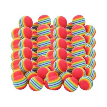 Imagem de Bola De Brinquedo Colorida Elástica Arco-Íris Para Gatos 10-100x Resis
