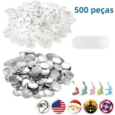 Imagem de Peças Para Crachás Redondos De 25mm, 37mm, 44mm, 58mm - 500 Peças Com 