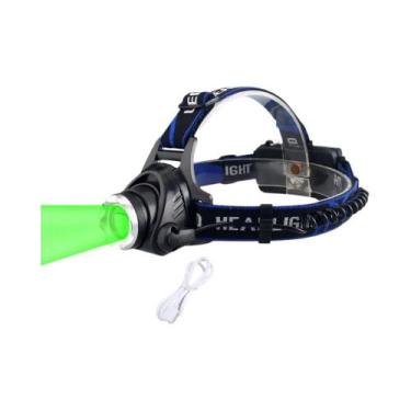 Imagem de Lanterna De Cabeça LED Verde Com Luz Vermelha, Tática E Zoomável Para 