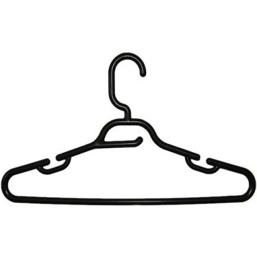 Imagem de Cabide para Roupas com Cava para Vestidos Alças Uno Preto Lojas Closet