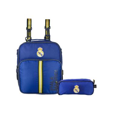 Imagem de Kit Escolar Time Real Madrid Luxo Lancheira Térmica + Estojo