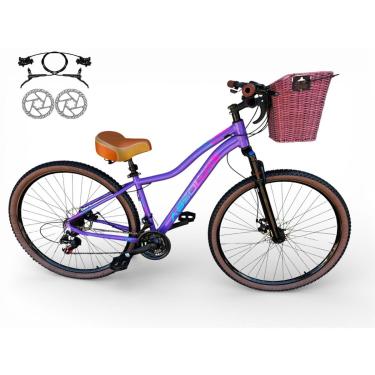 Imagem de Bicicleta Aro 29 Absolute Hera Feminina Retrô Vintage 21v Hidráulico Confortável Cesta Selim 2 Molas-Feminino