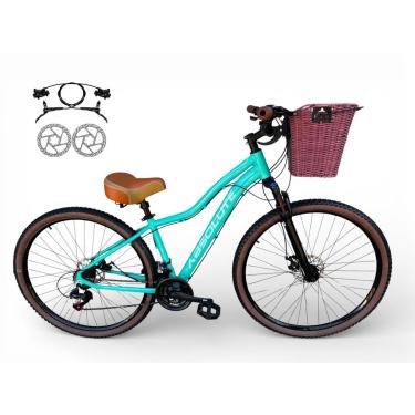 Imagem de Bicicleta Aro 29 Absolute Hera Feminina Retrô Vintage 21v Hidráulico Confortável Cesta Selim 2 Molas-Feminino