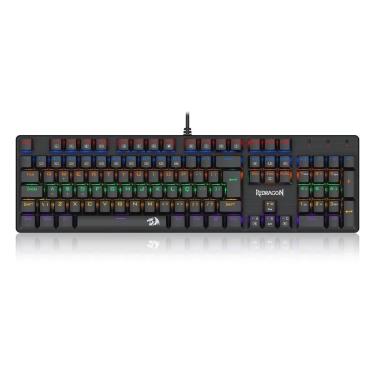 Imagem de Teclado Mecânico Gamer Redragon Valheim - ABNT2 - Rainbow - Switch Brown - Preto - K608-R PT-Brown-Unissex